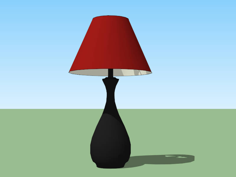 Black and Red Table Lamp sketchup model preview - SketchupBox