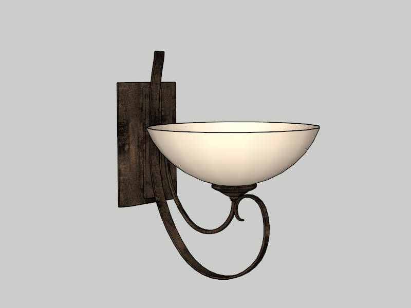 Retro Vintage Wall Lamp sketchup model preview - SketchupBox