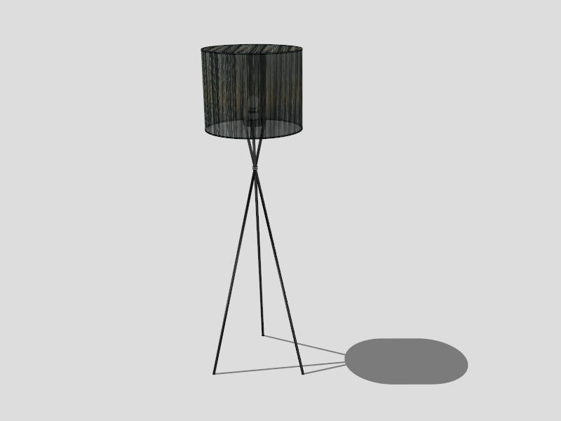 Wooden Tripod Floor Lamp sketchup model preview - SketchupBox