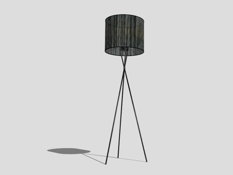 Wooden Tripod Floor Lamp sketchup model preview - SketchupBox