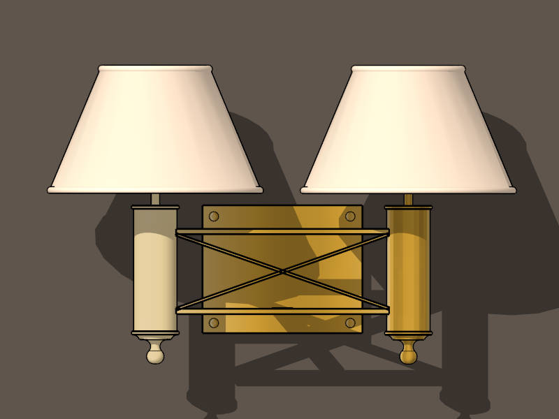 Vintage Double Wall Sconces sketchup model preview - SketchupBox