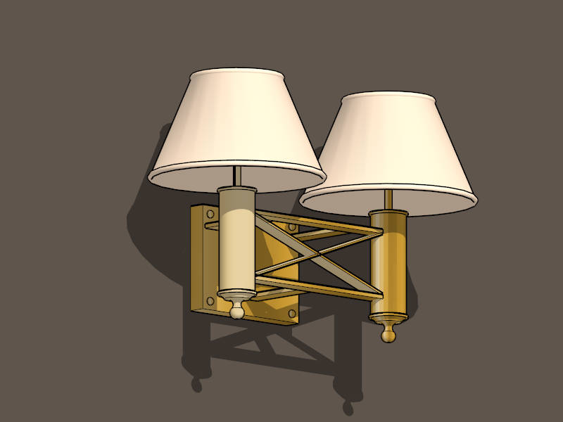 Vintage Double Wall Sconces sketchup model preview - SketchupBox