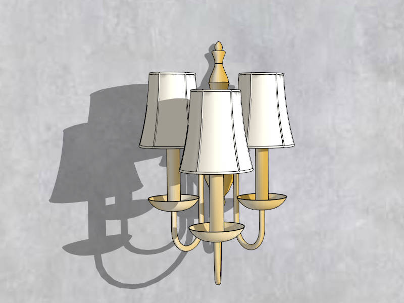 Three Lights Wall Sconce sketchup model preview - SketchupBox