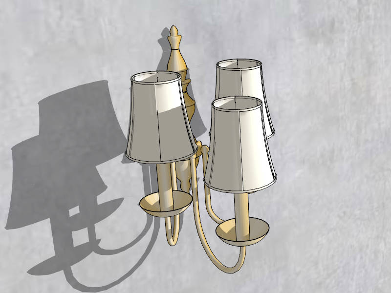 Three Lights Wall Sconce sketchup model preview - SketchupBox