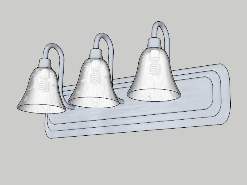 3-Light Bath Vanity Light Fixture sketchup model preview - SketchupBox