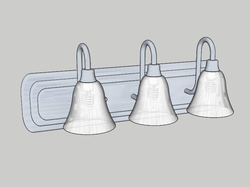 3-Light Bath Vanity Light Fixture sketchup model preview - SketchupBox