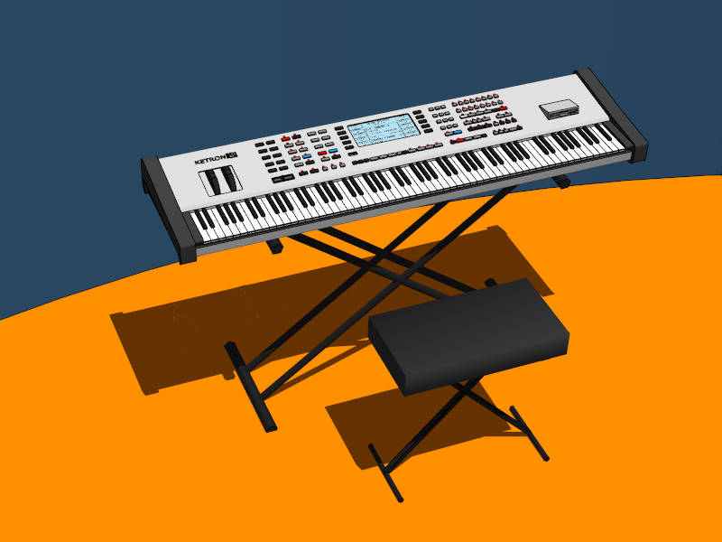 Ketron Electronic Keyboard sketchup model preview - SketchupBox