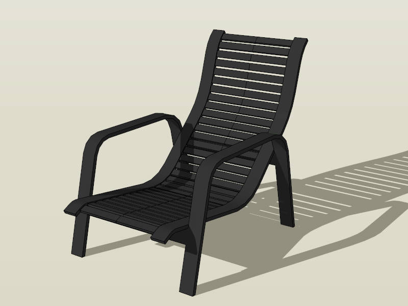 Black Patio Lounger sketchup model preview - SketchupBox