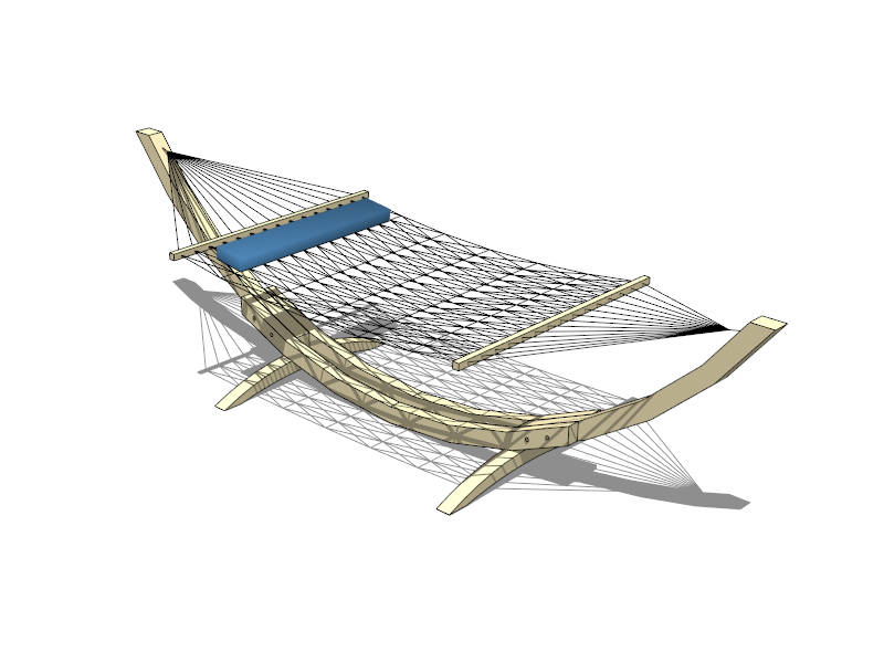 Outdoor Hammock with Wood Stand sketchup model preview - SketchupBox