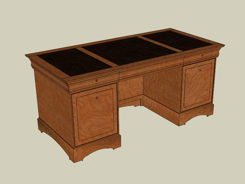 Vintage Writing Desk sketchup model preview - SketchupBox