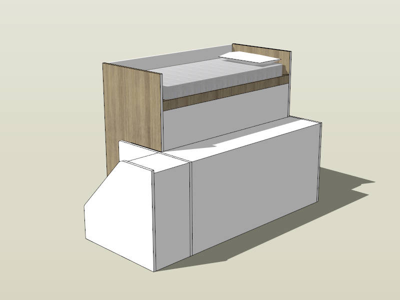 Loft Bed for Adult sketchup model preview - SketchupBox