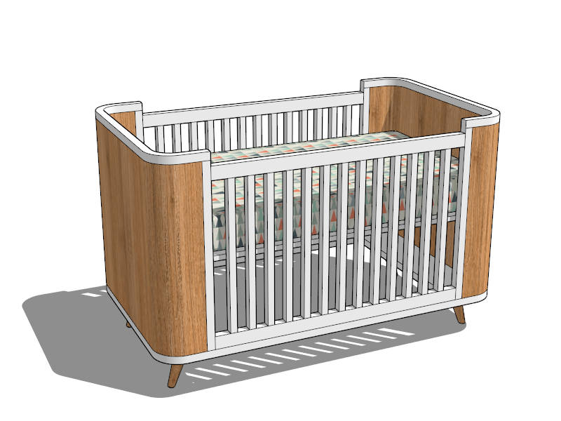 Infant Bed With Mattress sketchup model preview - SketchupBox