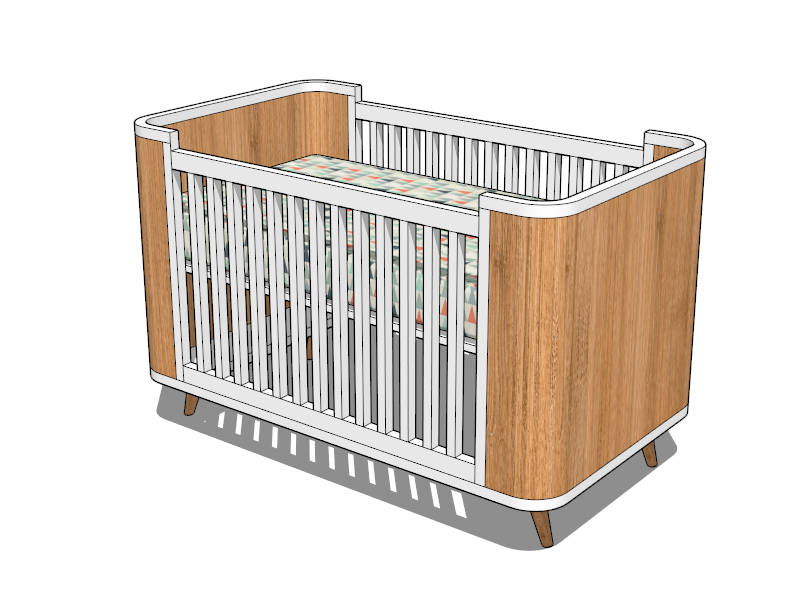 Infant Bed With Mattress sketchup model preview - SketchupBox