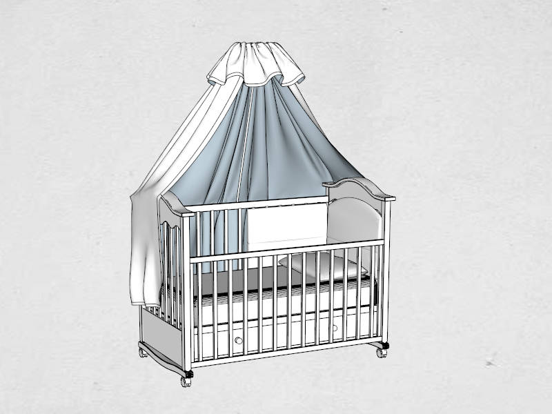 Baby Bed With Canopy sketchup model preview - SketchupBox
