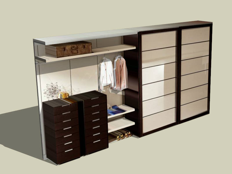 Bedroom Wardrobe Storage sketchup model preview - SketchupBox