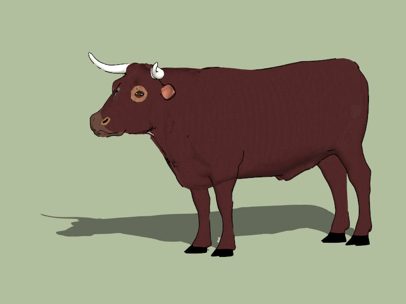 Brown Cattle sketchup model preview - SketchupBox