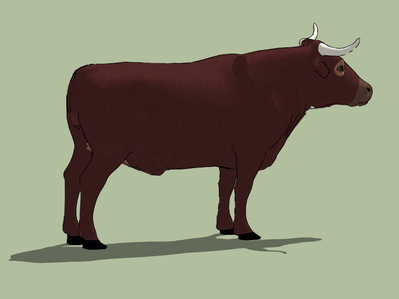 Brown Cattle sketchup model preview - SketchupBox