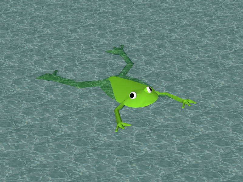Green Frog in Water sketchup model preview - SketchupBox
