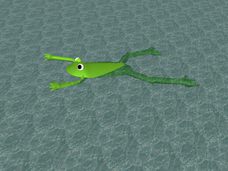 Green Frog in Water sketchup model preview - SketchupBox