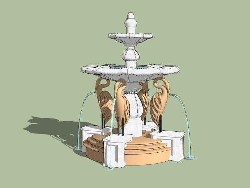 Crane Fountain sketchup model preview - SketchupBox