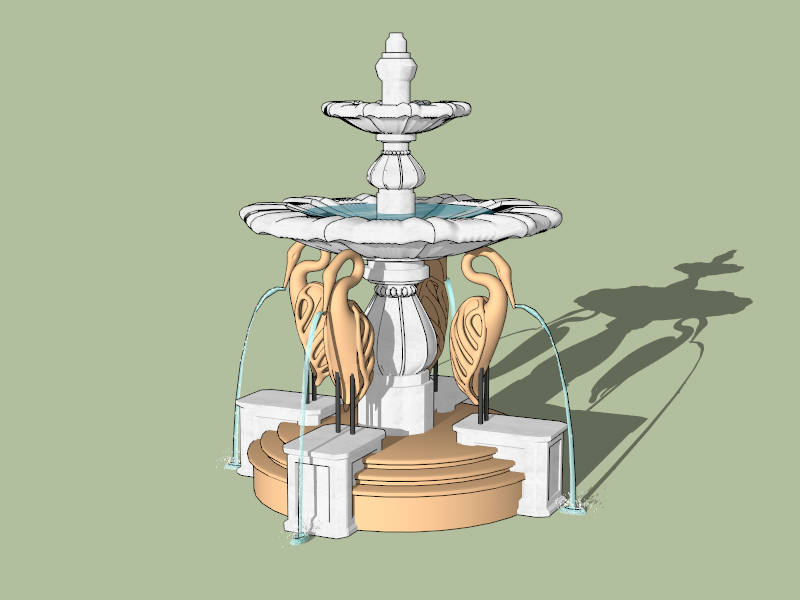 Crane Fountain sketchup model preview - SketchupBox