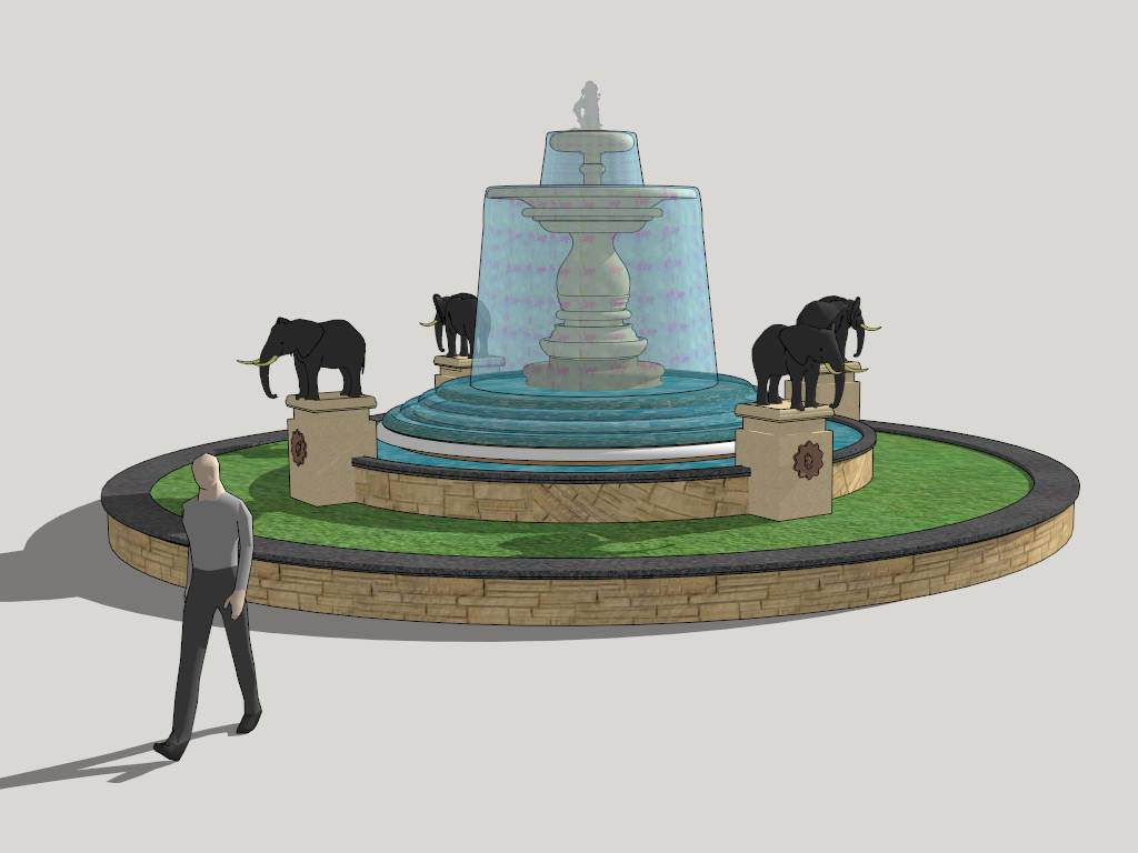 Commercial Landscape Fountains sketchup model preview - SketchupBox