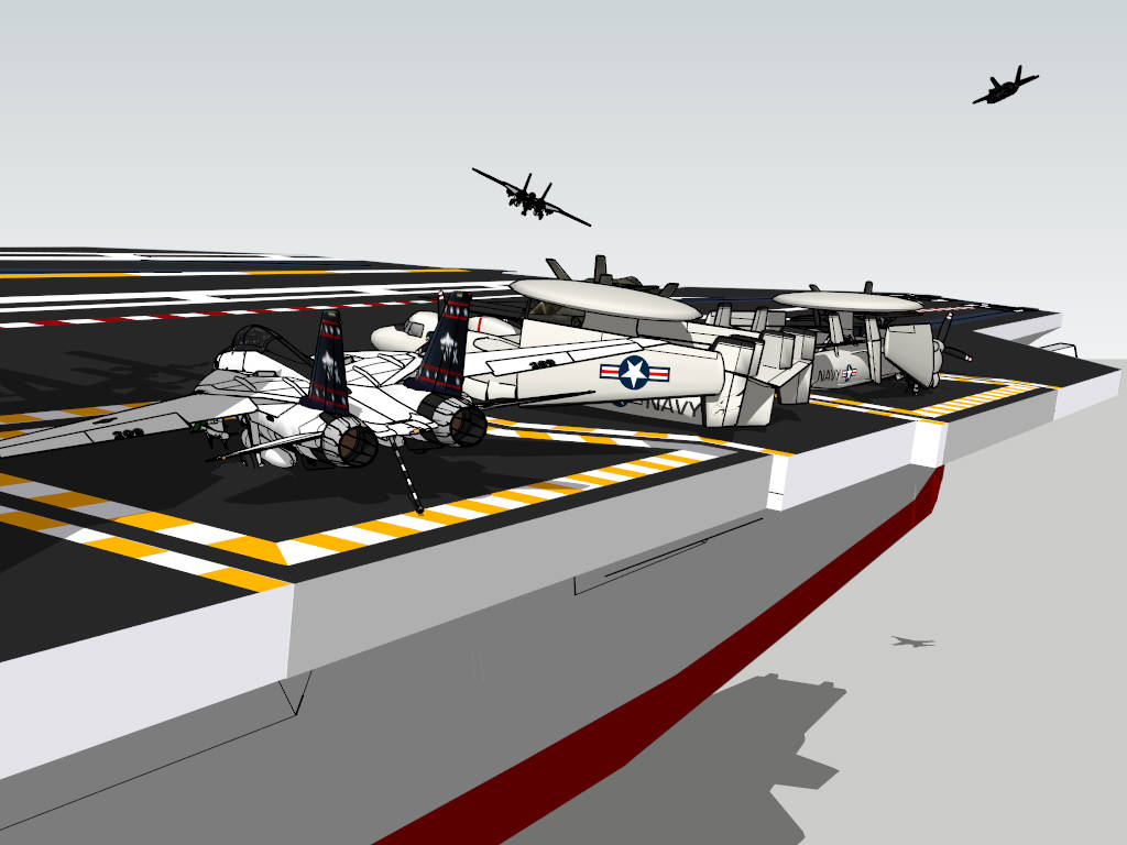 USS Nimitz Aircraft Carrier sketchup model preview - SketchupBox