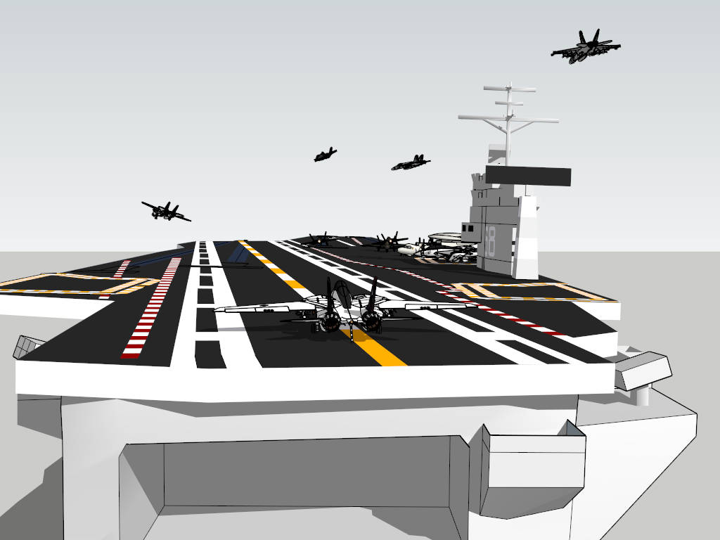 USS Nimitz Aircraft Carrier sketchup model preview - SketchupBox