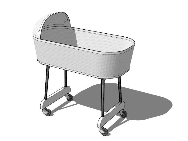 Movable Baby Bassinet Crib sketchup model preview - SketchupBox