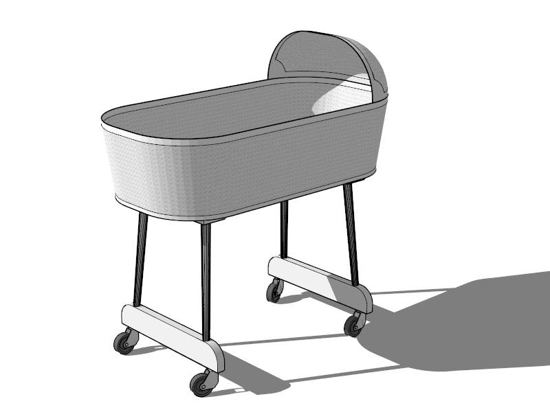 Movable Baby Bassinet Crib sketchup model preview - SketchupBox