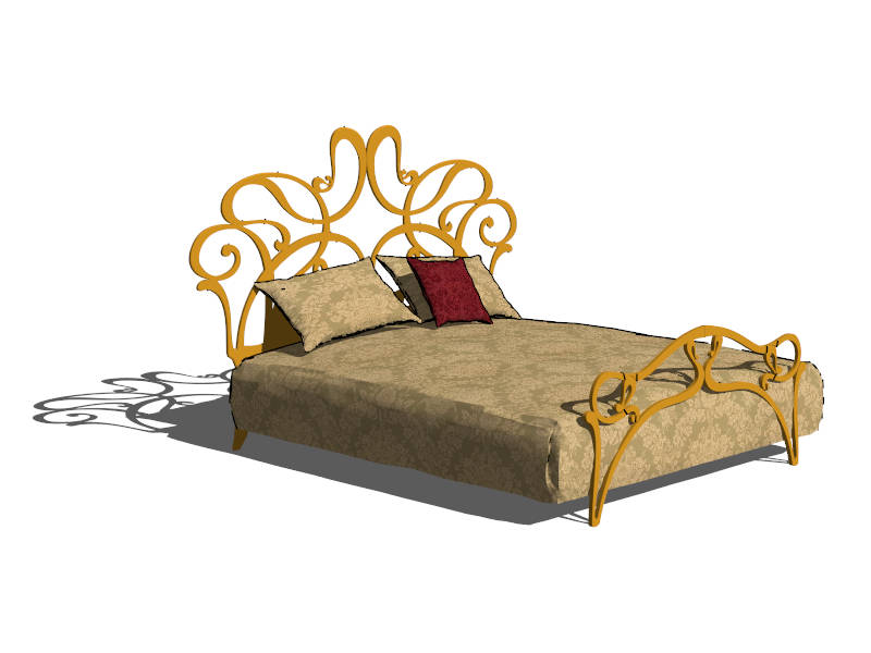 Girls Princess Bed sketchup model preview - SketchupBox