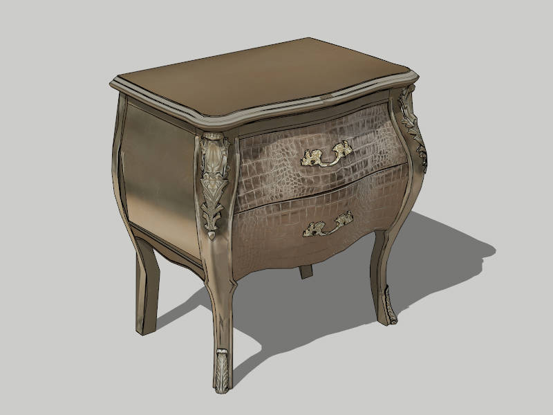 Antique French Nightstand sketchup model preview - SketchupBox