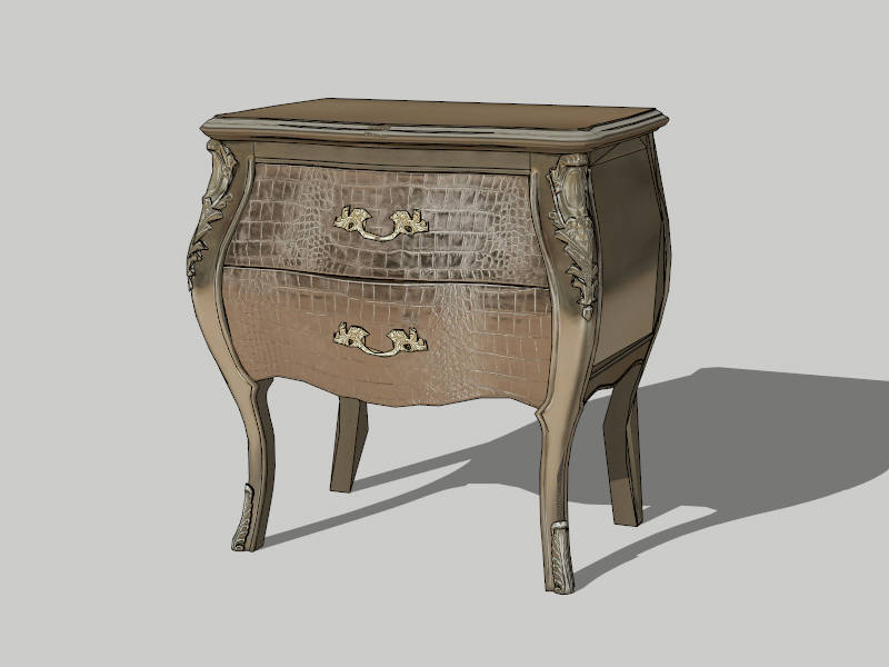 Antique French Nightstand sketchup model preview - SketchupBox