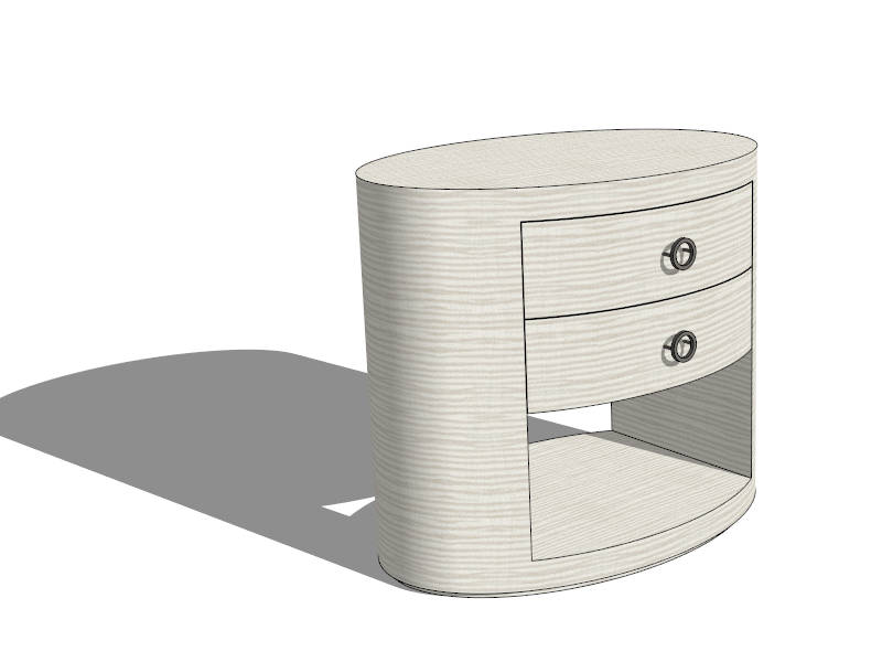 Oval Nightstand sketchup model preview - SketchupBox