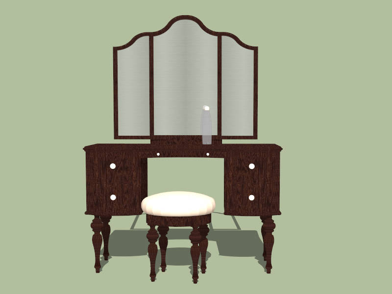 Mirrored Dressing Table sketchup model preview - SketchupBox