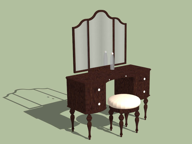 Mirrored Dressing Table sketchup model preview - SketchupBox