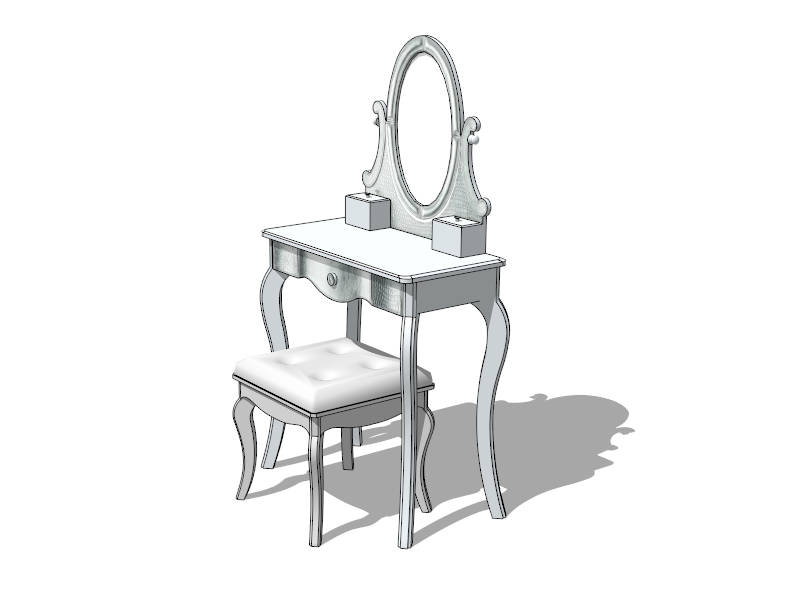 Small Dressing Table sketchup model preview - SketchupBox