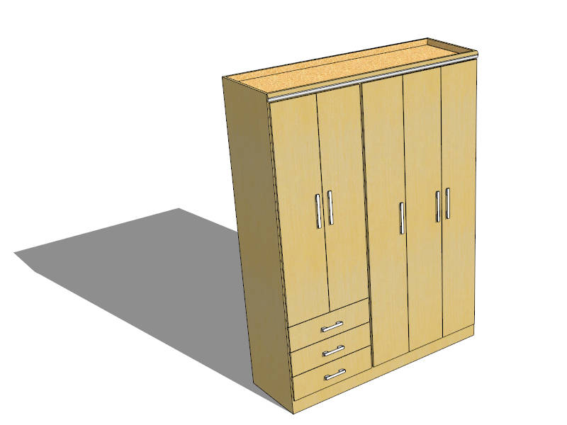Yellow Wardrobe Design sketchup model preview - SketchupBox