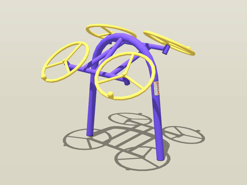 Outdoor Gym Shoulder Wheel sketchup model preview - SketchupBox