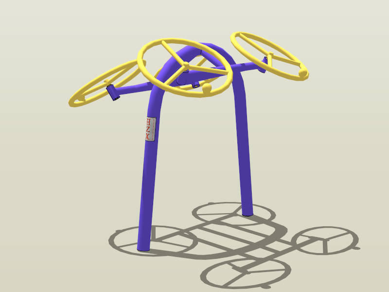 Outdoor Gym Shoulder Wheel sketchup model preview - SketchupBox