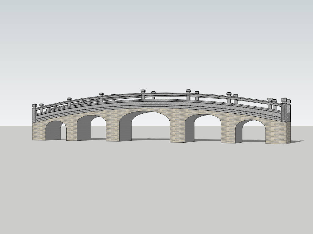Stone Arch Footbridge sketchup model preview - SketchupBox