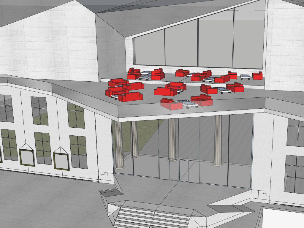 Architecture of Modern Art Gallery sketchup model preview - SketchupBox