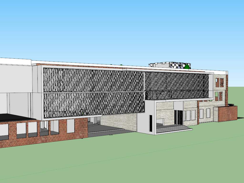 Commercial Center Building Exterior Design sketchup model preview - SketchupBox