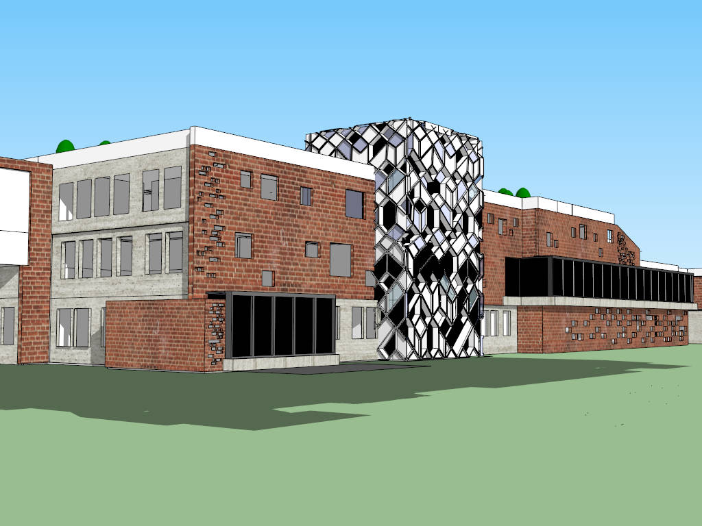 Commercial Center Building Exterior Design sketchup model preview - SketchupBox