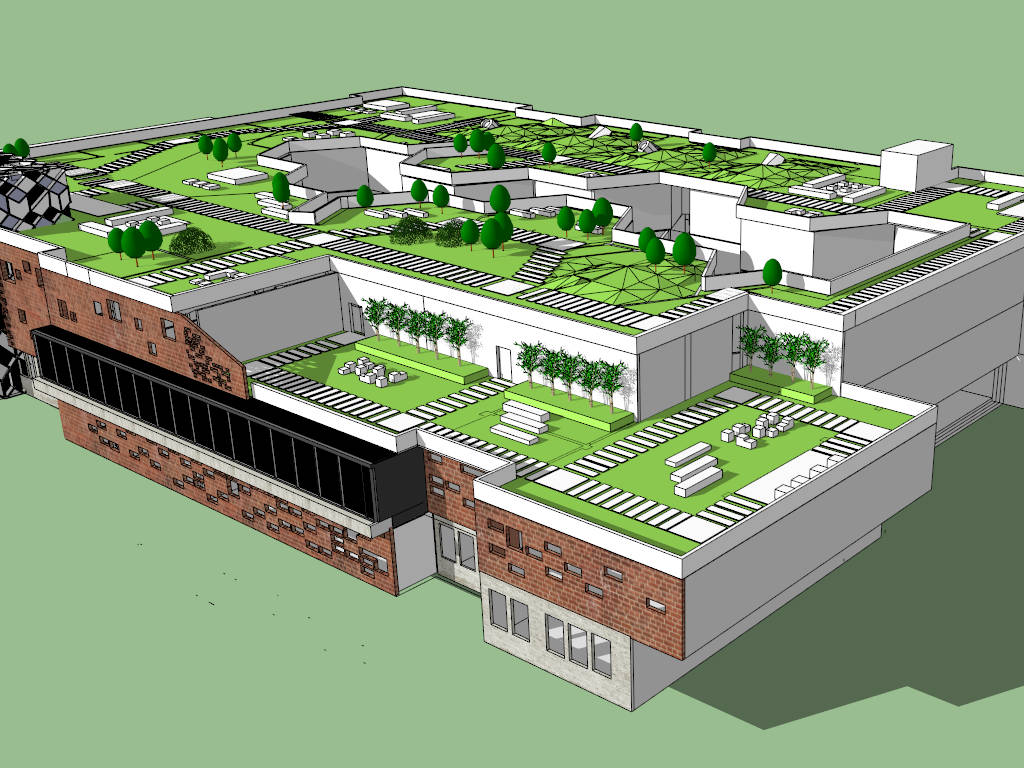 Commercial Center Building Exterior Design sketchup model preview - SketchupBox