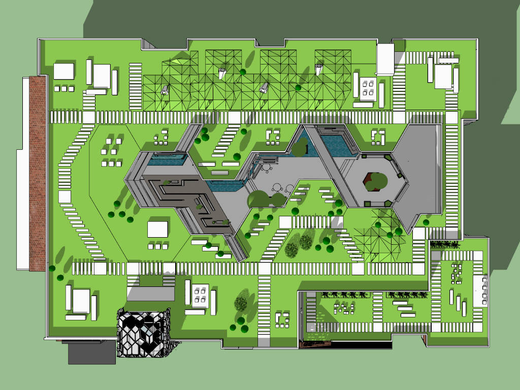 Commercial Center Building Exterior Design sketchup model preview - SketchupBox