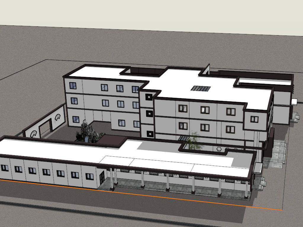 Nursing Home Architecture sketchup model preview - SketchupBox