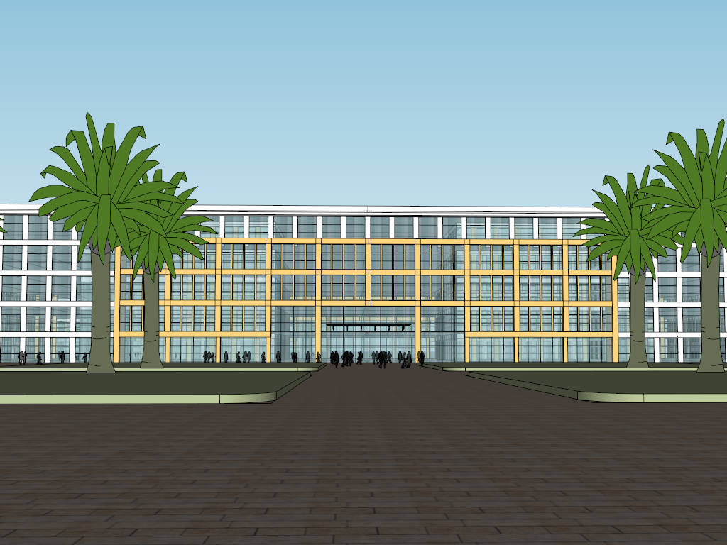 Modern Large Hospital Buildings sketchup model preview - SketchupBox