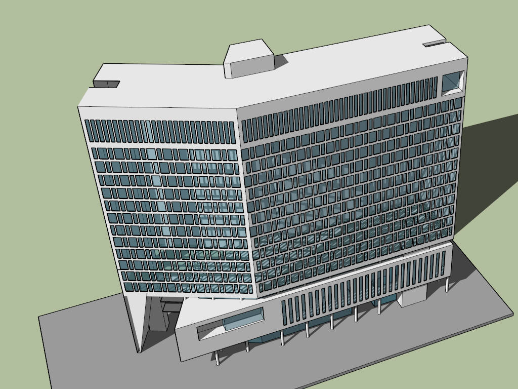 High-rise Hospital sketchup model preview - SketchupBox