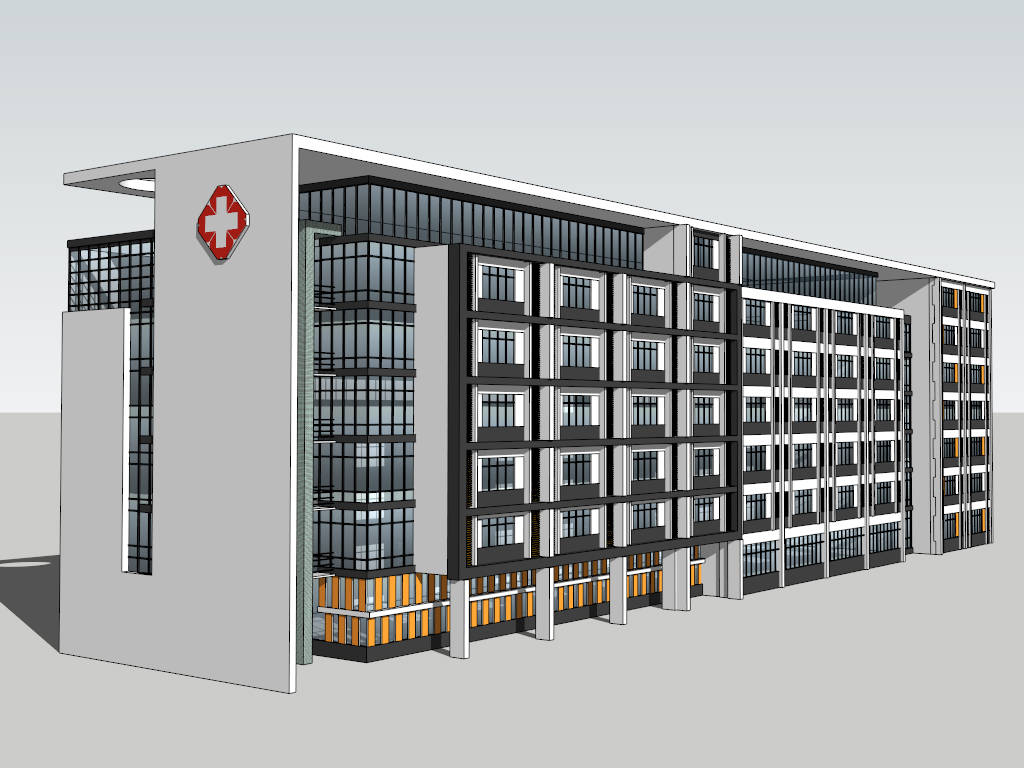 Hospital Inpatient Building sketchup model preview - SketchupBox